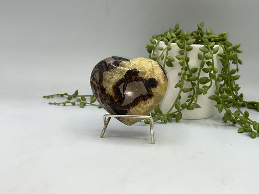 Septarian Crystal Puffed Heart (B,) Dragon Stone, Palm Stone, Yellow Calcite, Aragonite, Limestone, Beetle Stone, Turtle Stone