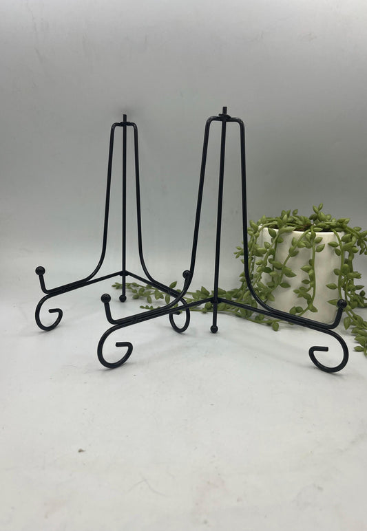 Imperfect** 8 inch Decorative Iron Stand, Black Metal Easel, Crystal slab display holder, gemstone specimen stand, plate stand