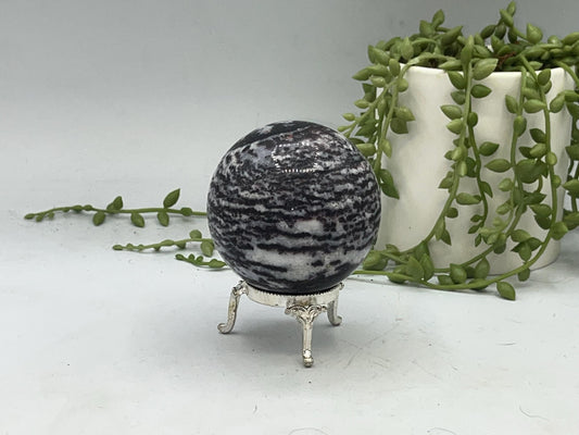 Zebra Fluorite Jasper Sphere (B), Zebra Stone Crystal Sphere 66mm, Natural High Quality Zebra Stone, Zebra Marble Sphere, perfect gift