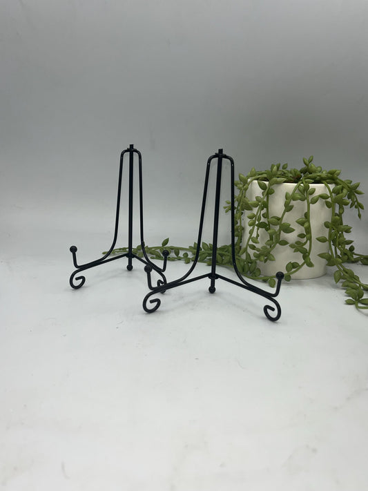 Imperfect** 6 inch Decorative Iron Stand, Black Metal Easel, Crystal slab display holder, gemstone specimen stand, plate stand
