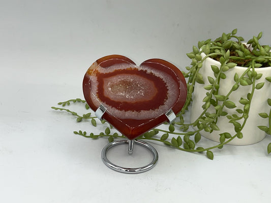 Carnelian Heart (D) with Druzy, Carnelian, Crystal Collection, Chakra Stones, Orange, Red Crystals, Carnelian Flat Heart, Drusy Carnelian.