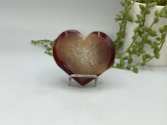 Carnelian Heart (H) with Druzy, Carnelian, Crystal Collection, Chakra Stones, Orange, Red Crystals, Carnelian Flat Heart, Drusy Carnelian.