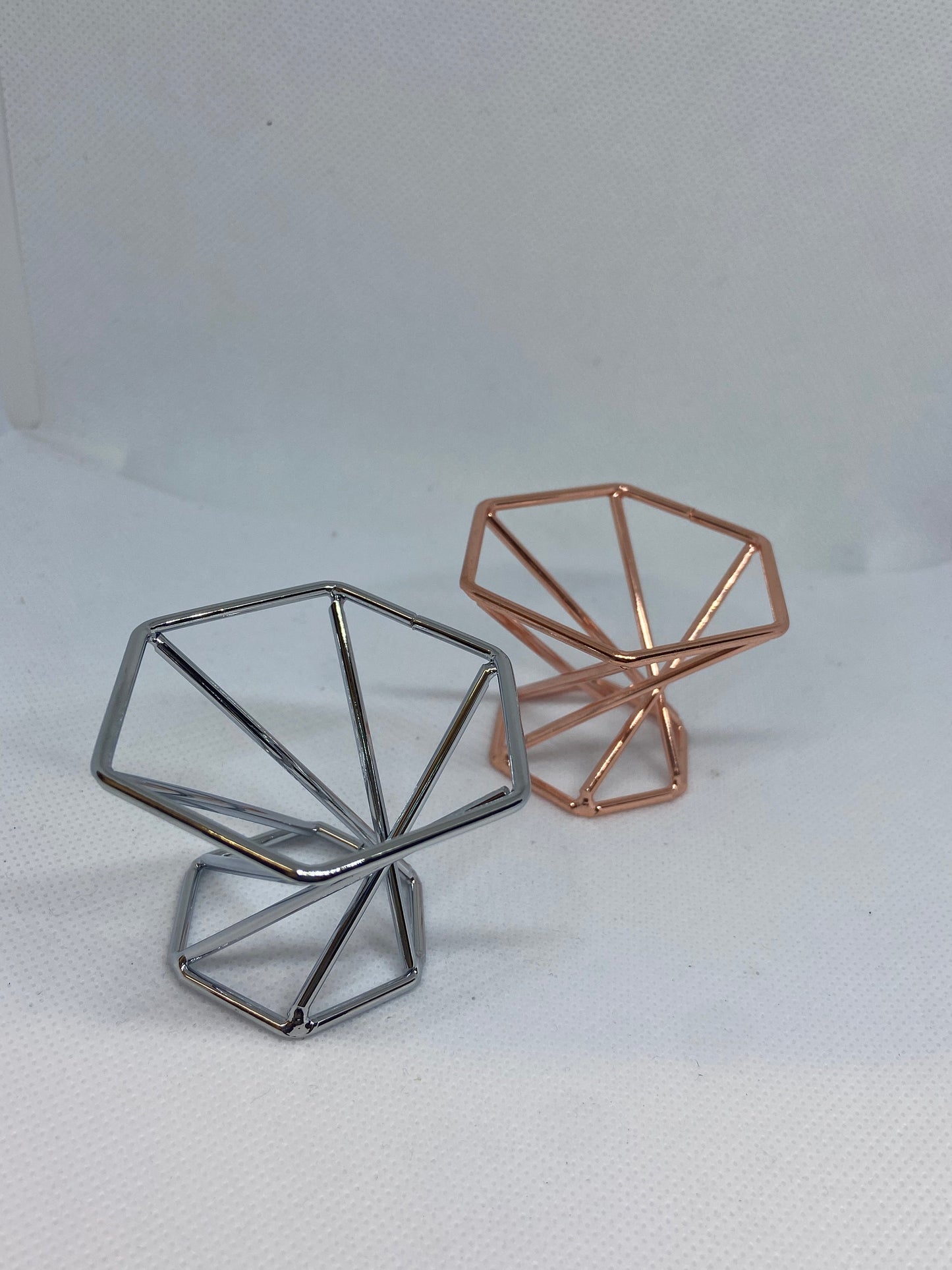 Geometric sphere/heart stand, modern style crystal display stand, silver/ rose gold reversible stand