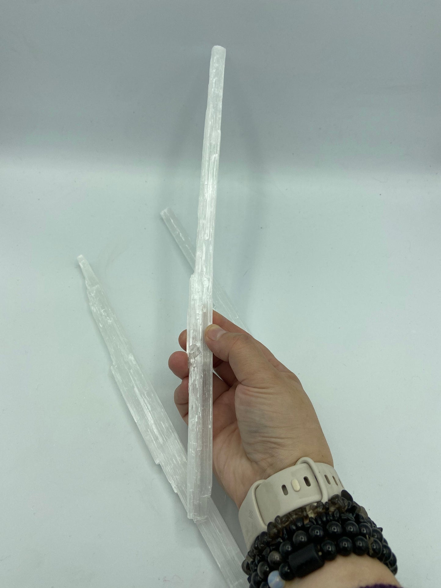 Large Selenite Wand approx 40cm Stick, Selenite Charging Plate, Cleansing Crystal Stick, Aura Cleansing, Crystal Wand, Selenite Crystals