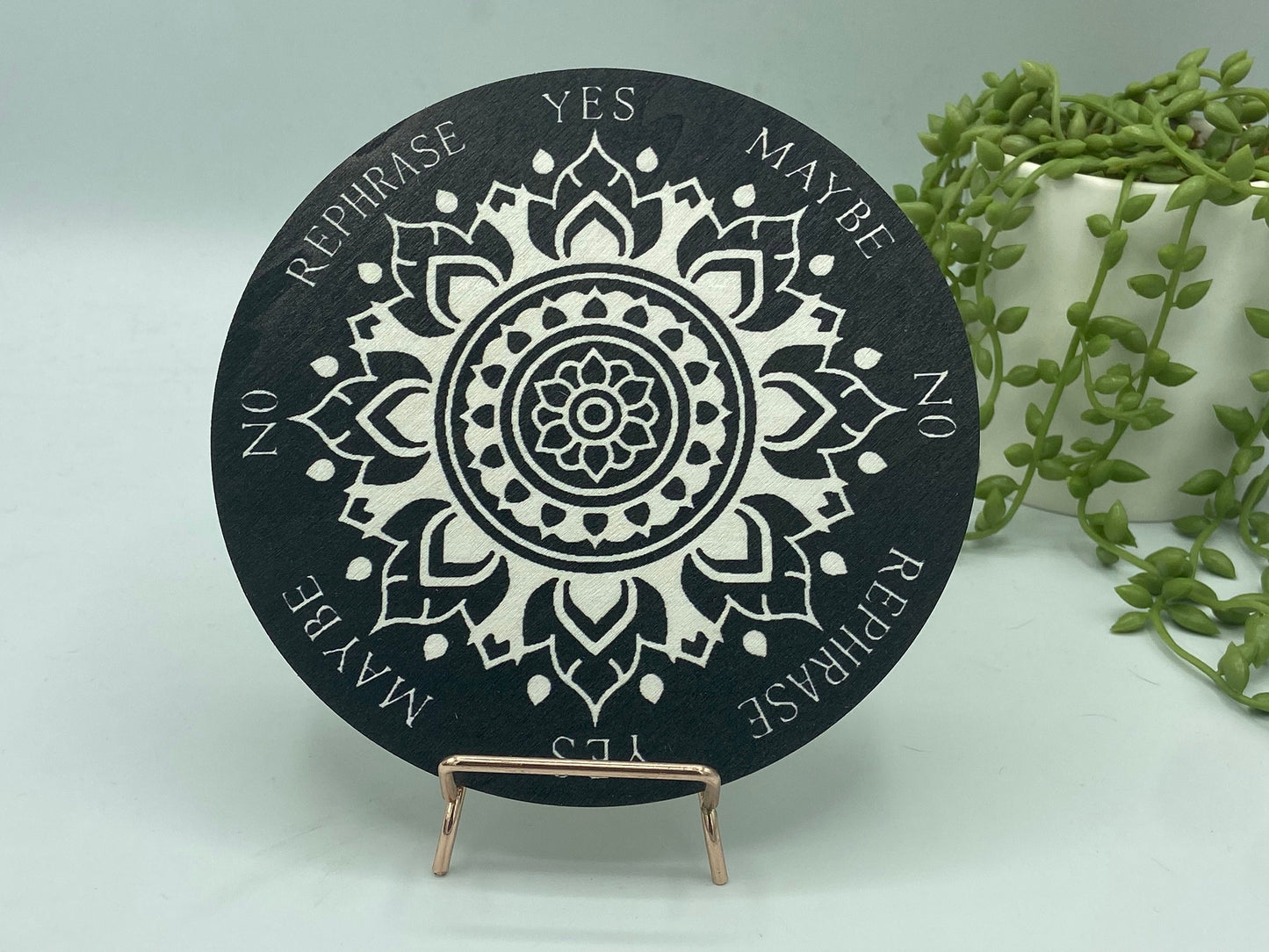 Wooden beautiful mandala pattern sprit/dowsing board, pendulum board, scrying, divination reading, fortune telling, wooden board