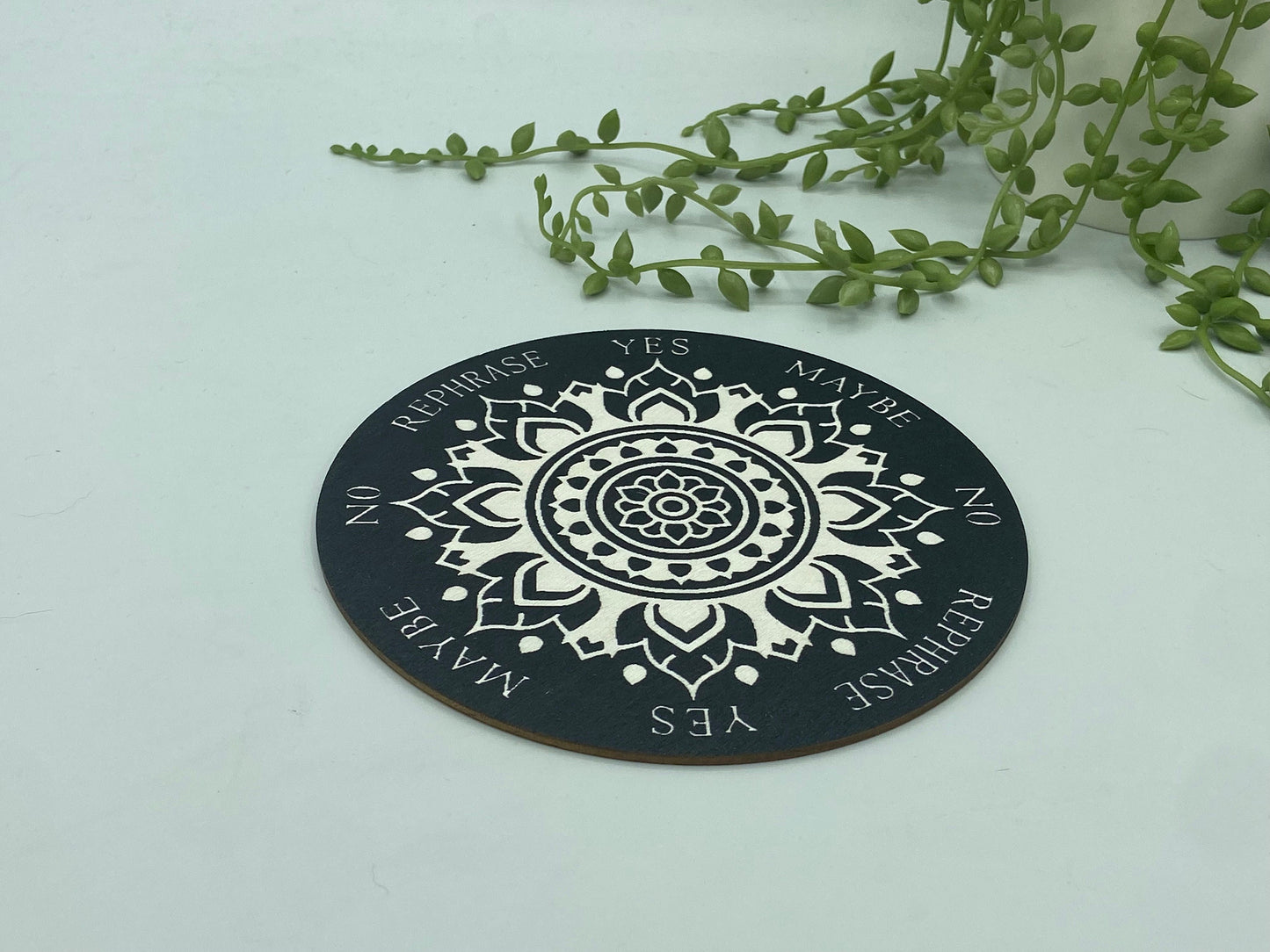 Wooden beautiful mandala pattern sprit/dowsing board, pendulum board, scrying, divination reading, fortune telling, wooden board