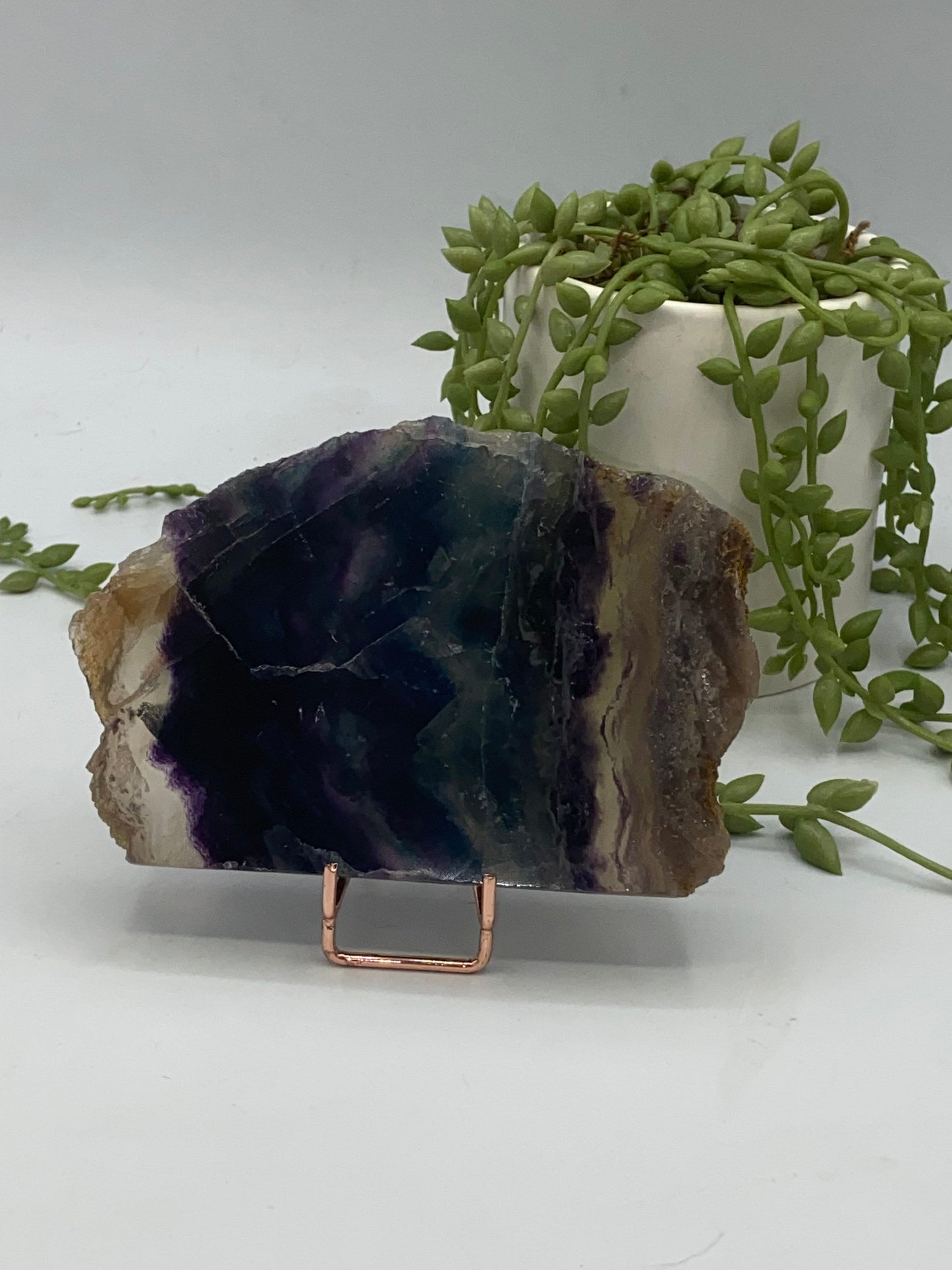 Gorgeous rainbow fluorite large slab (B), Crystal collection,crystal specimen, Rainbow Fluorite Slice, crystal Slice
