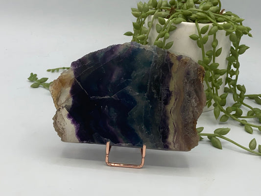 Gorgeous rainbow fluorite large slab (B), Crystal collection,crystal specimen, Rainbow Fluorite Slice, crystal Slice